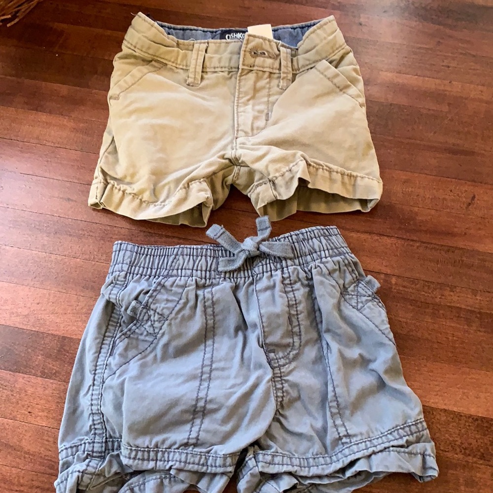 Two pair of Oshkosh boys size 6 months shorts